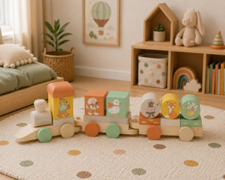قطار چوبی رنگ خوراکی